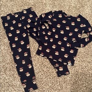 GAP Navy Pajama Set with Santa Design